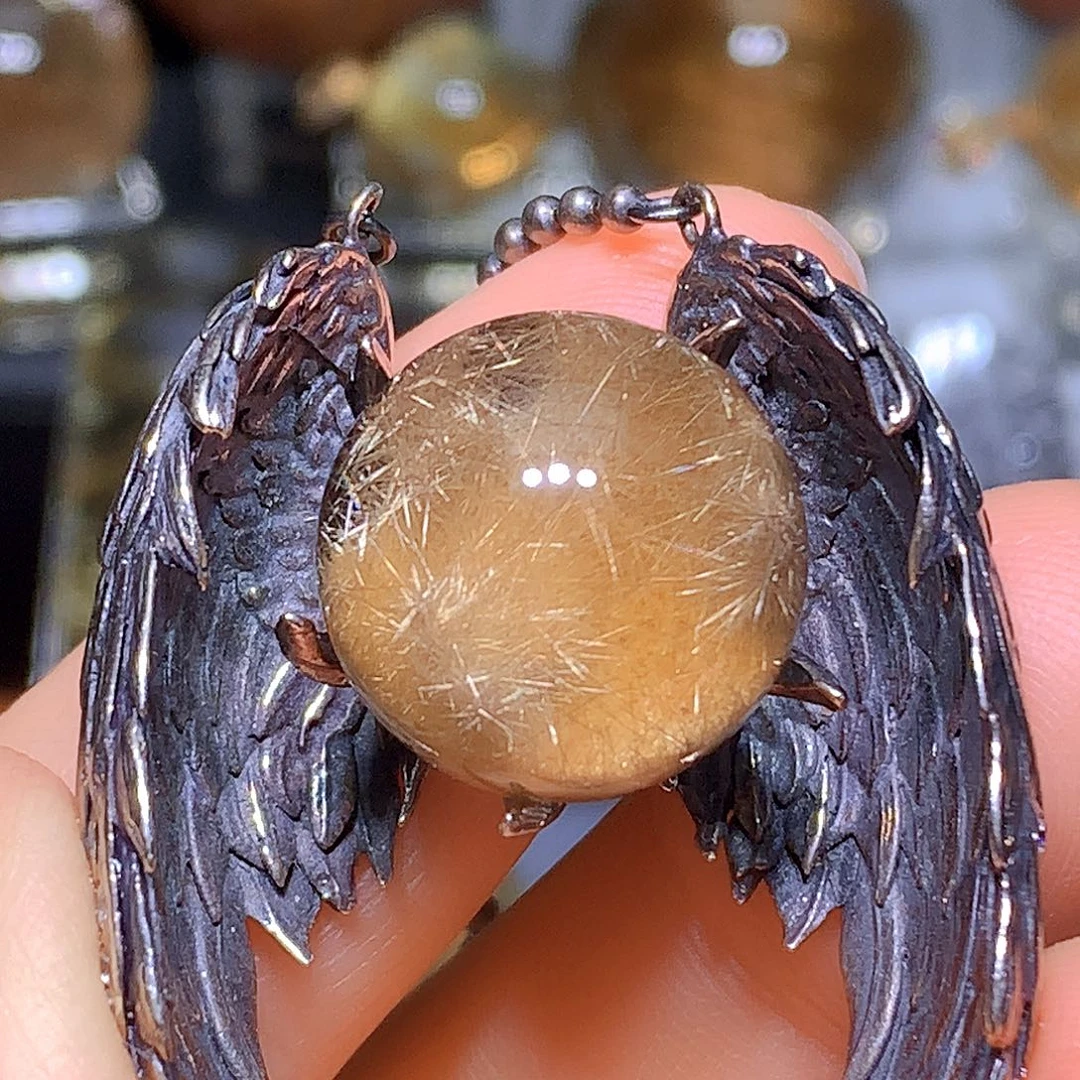 水晶吊坠银S925镶嵌天然水晶