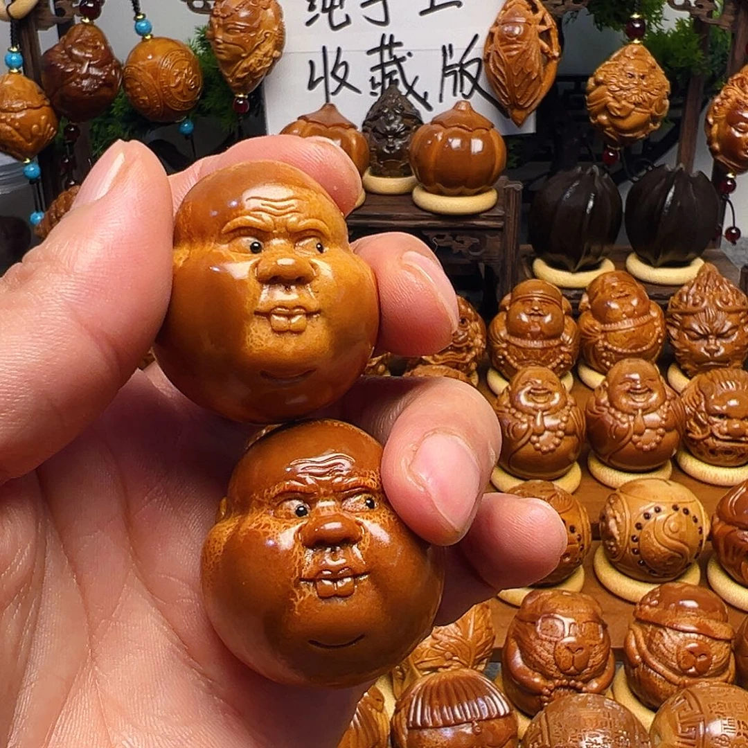 橄榄核手串/手链以*荷花鱼一对