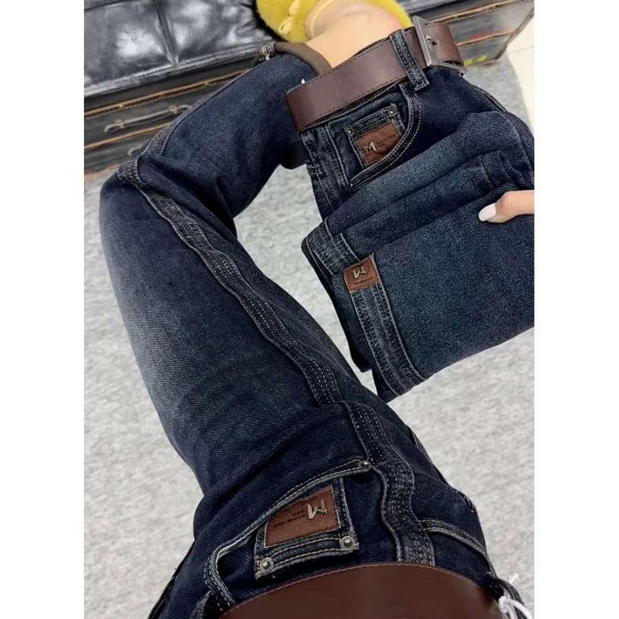 复古哈伦牛仔裤女2025年秋季新款梨形身材高腰宽松显瘦九分老爹裤