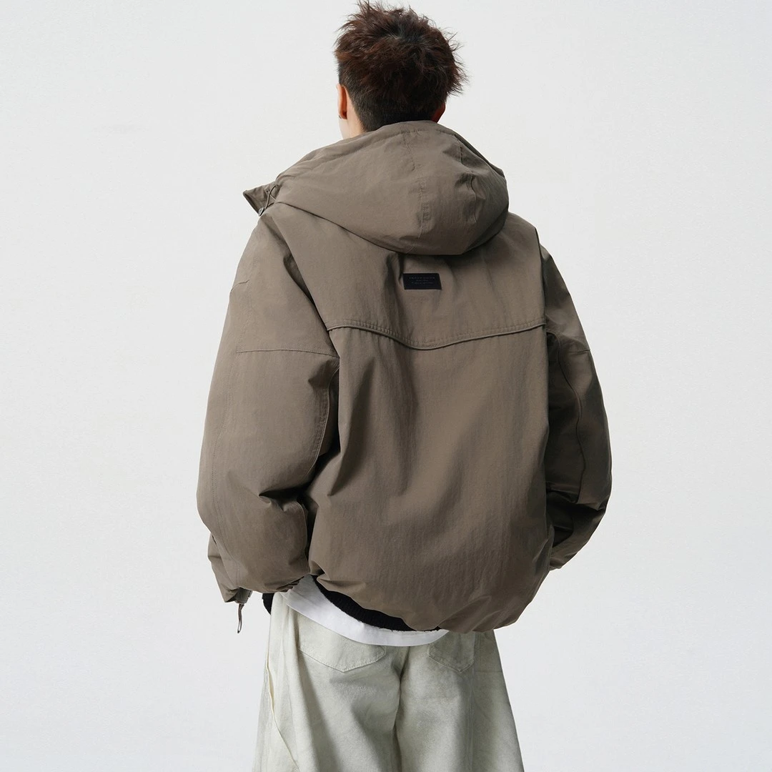 冬季连帽羽绒服男2025新款青少年流光机能风防寒宽松加厚保暖外套