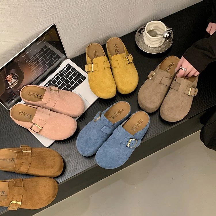 欧若风糖果色厚底内增高百搭外穿女勃肯半包拖 60011