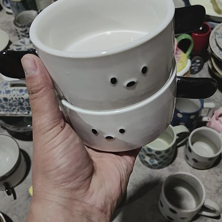 陶瓷便携款瑕疵陶瓷介意不拍双耳碗
