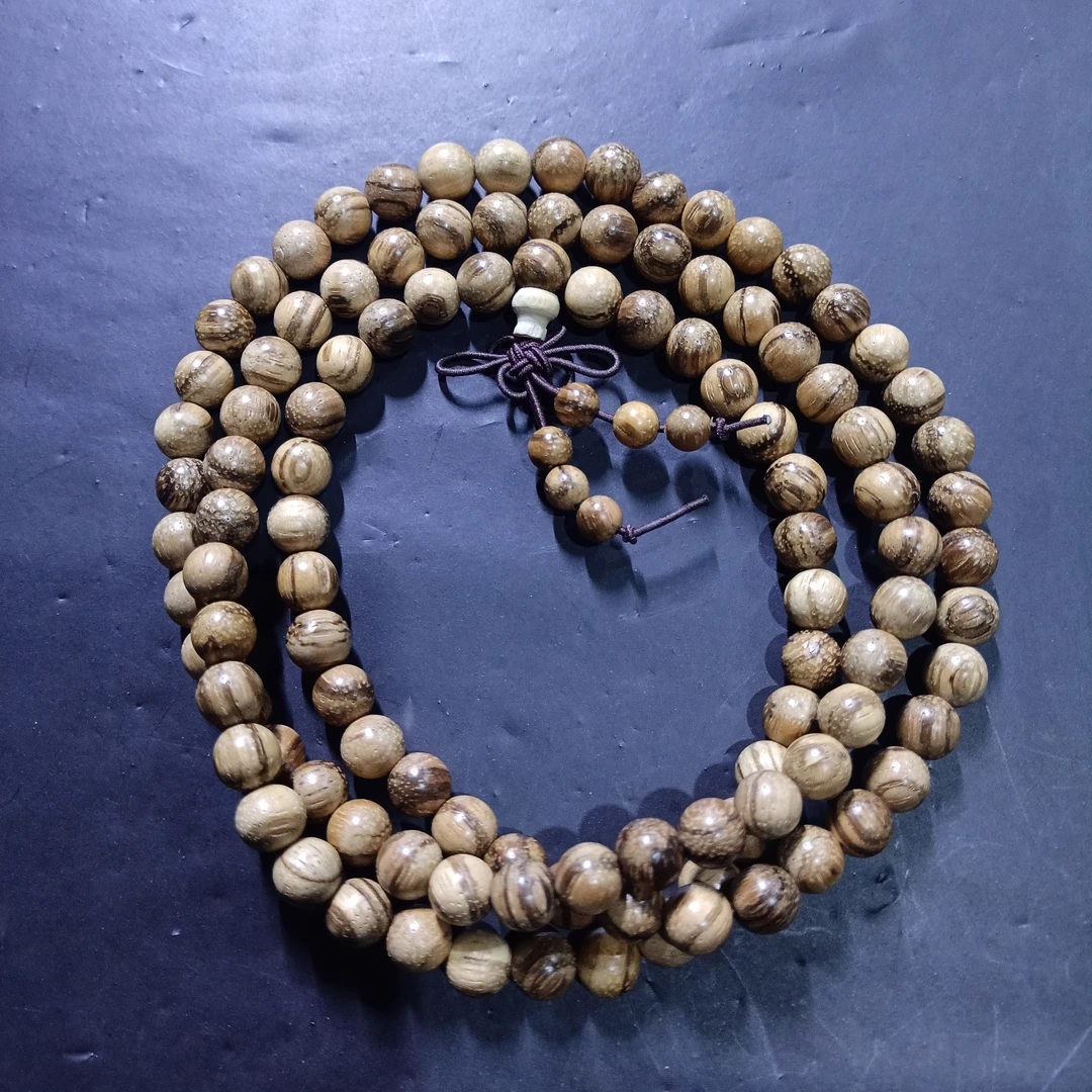 H243 虎皮檀圆珠0.8cm 多圈手串