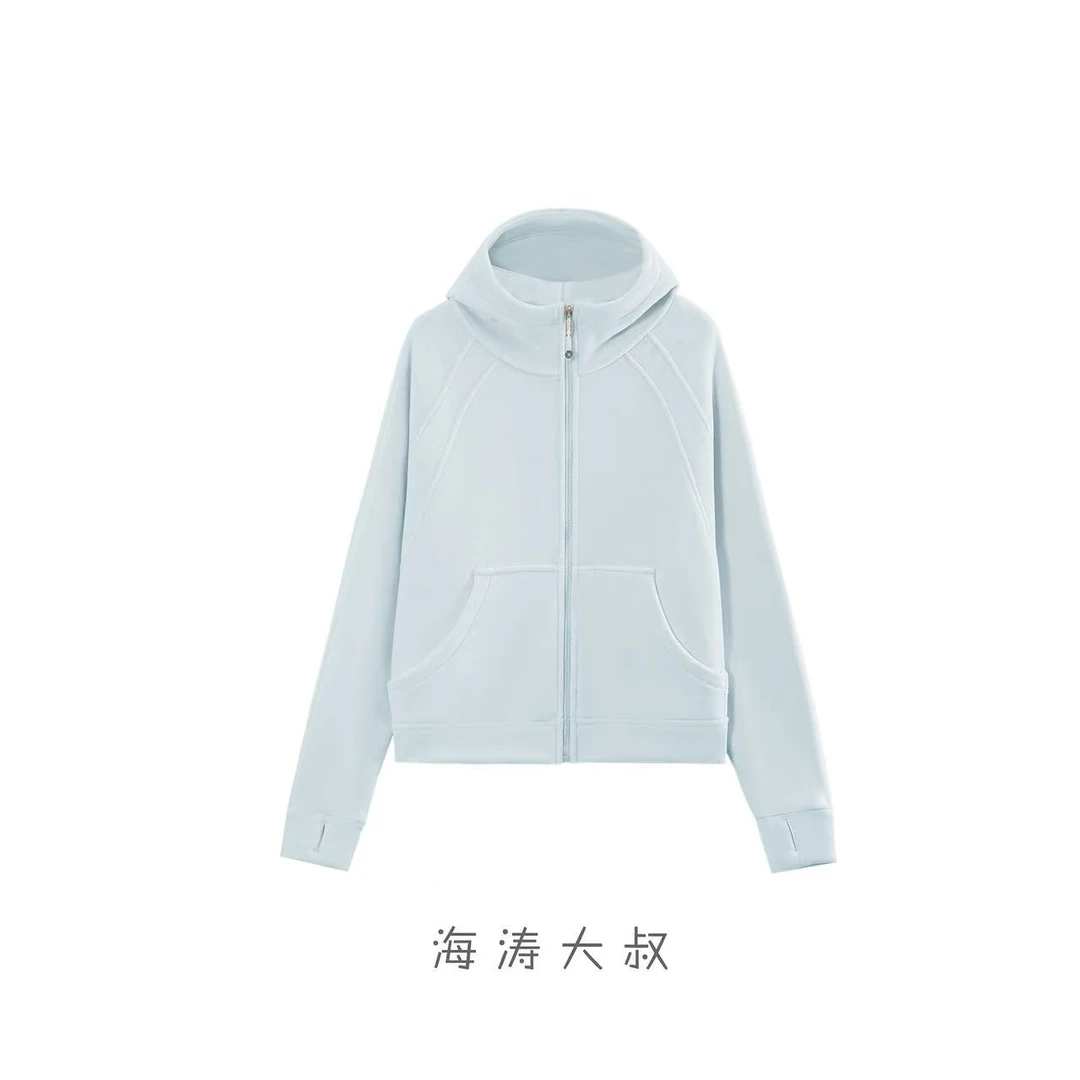 【海涛大叔】LU家同款超宽松高腰防风连帽拉链开衫卫衣外套