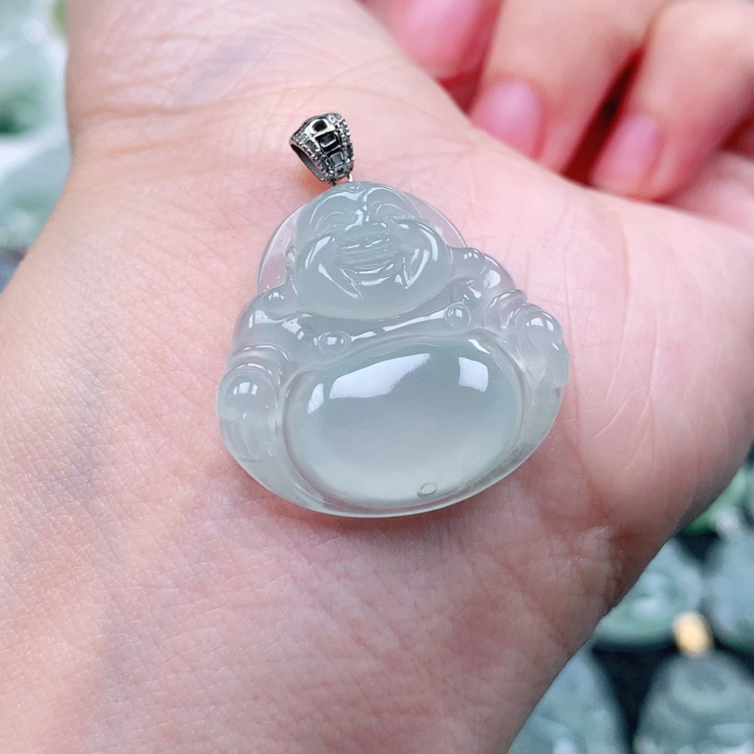 吊坠(不含链)18K金镶嵌翡翠