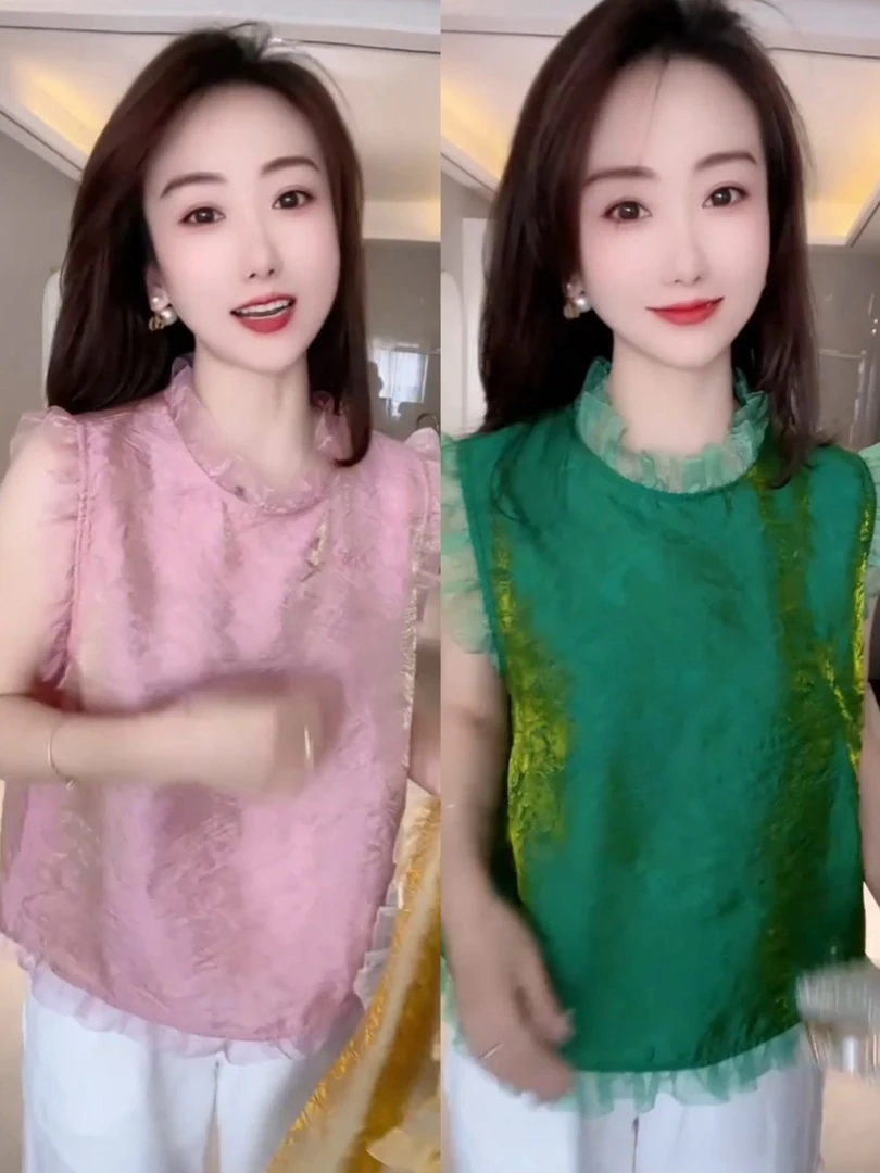 2025夏季新款短袖圆领变色衫无袖