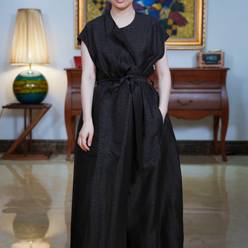 清549复古黑龟极限风衣连衣裙-S4Q2384