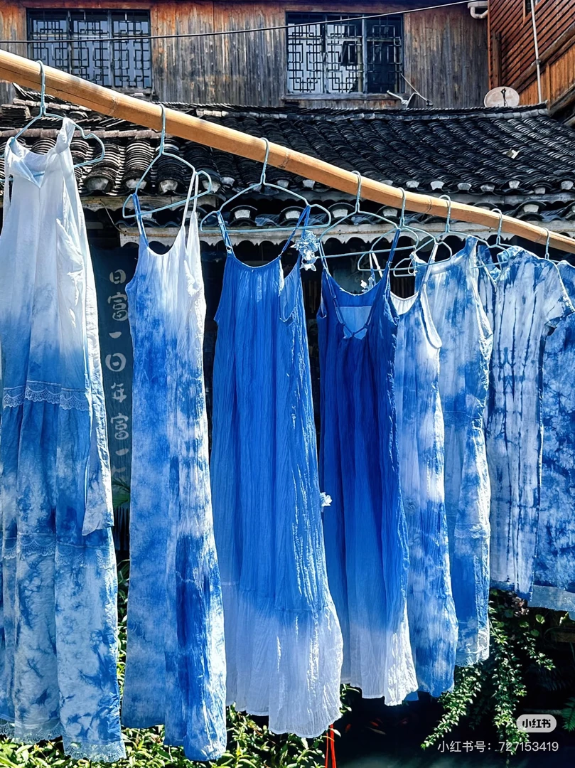 618特价手工植物扎染服装一拍一物