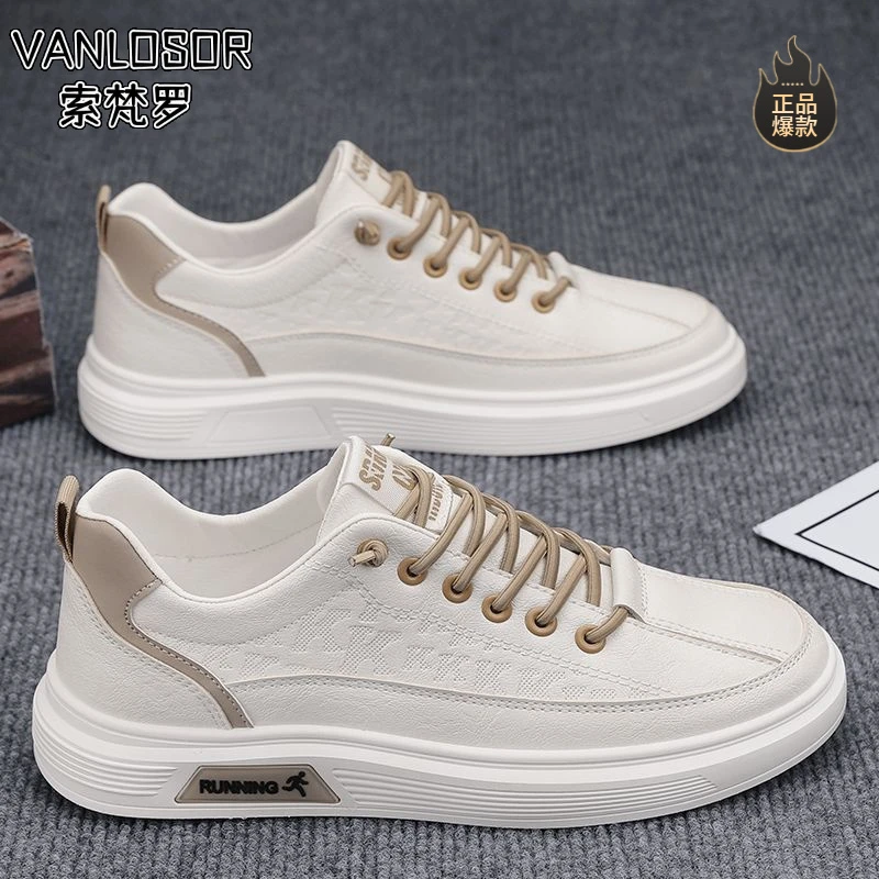 【正品】断码春季男鞋一脚蹬防水防滑平板鞋男士上班工作休闲皮鞋运