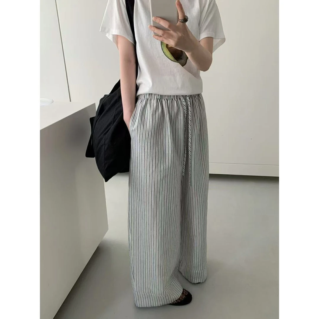 3543#YOUR#简约干净丨遮胯显瘦条纹休闲裤（福利）