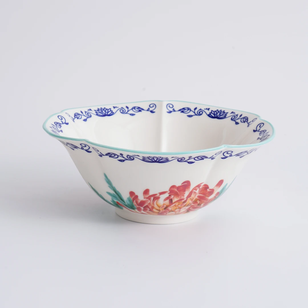 【一切美好】《绒花》 20.8cm 大面碗 高温釉中