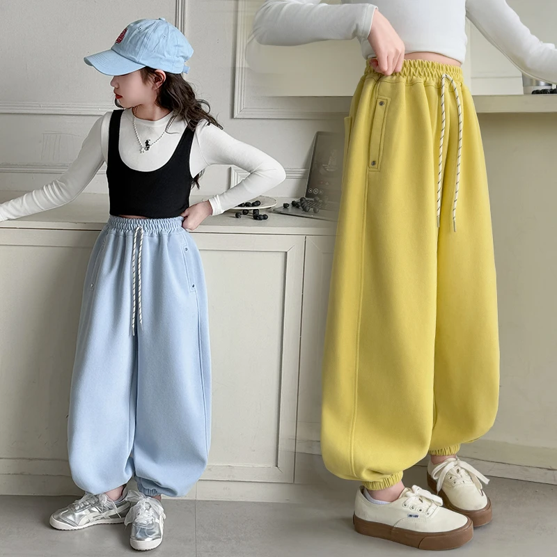 女童炸街痞帅裤子春秋2025新款春装儿童卫裤初中生女孩大童运动裤