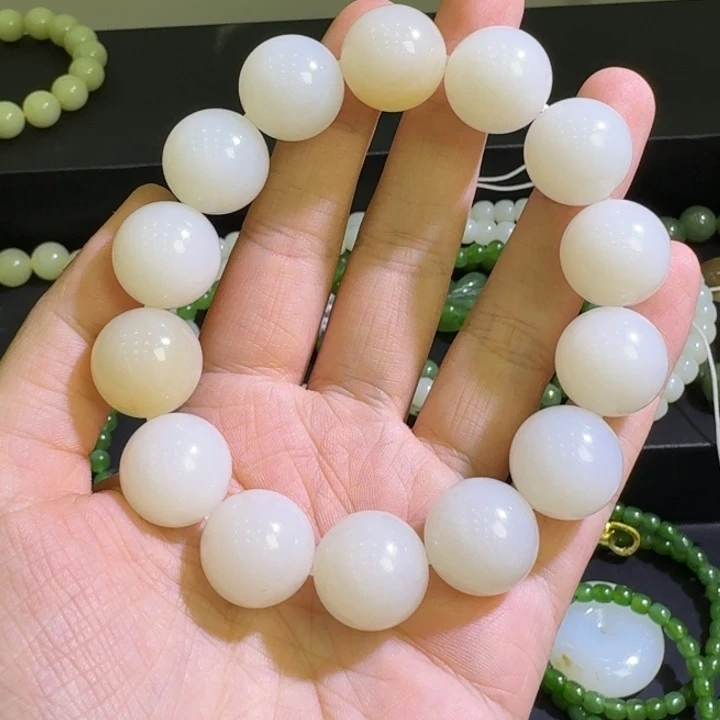 醉***觞和田玉未镶嵌手链