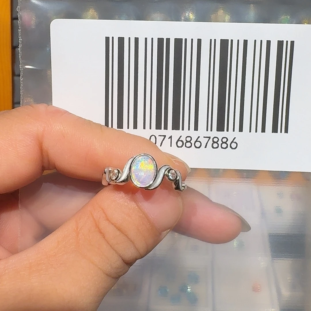 清***薯欧泊银S925镶嵌戒指戒指