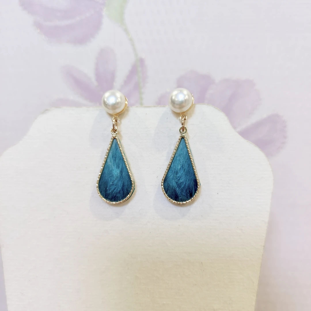 非遗掐丝绒花工艺耳环双面绒花耳饰国风耳环耳饰