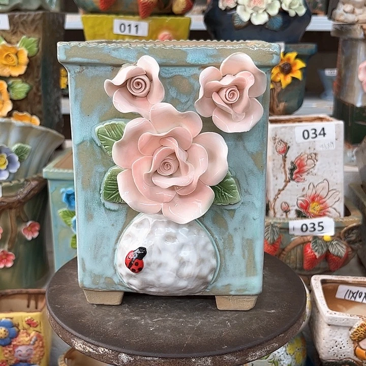 紫砂花盆粗陶材质多肉花盆