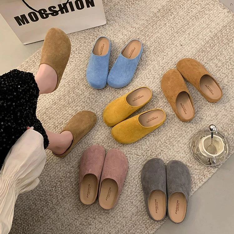 厚底复古外穿拖鞋勃肯鞋女款2025爆款博肯鞋春秋软底包头女鞋半拖