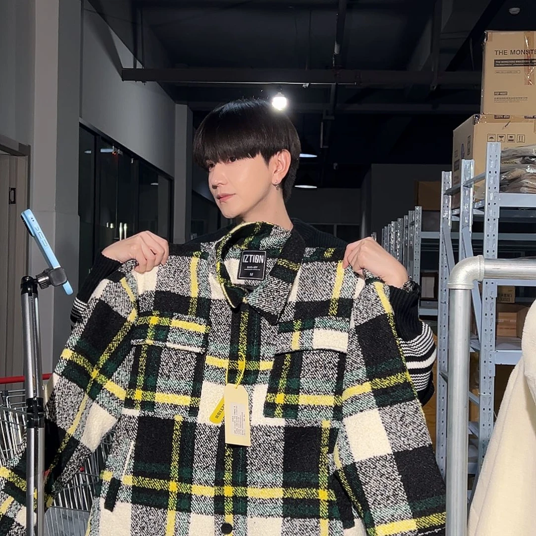 绿色呢料大衣M码外套