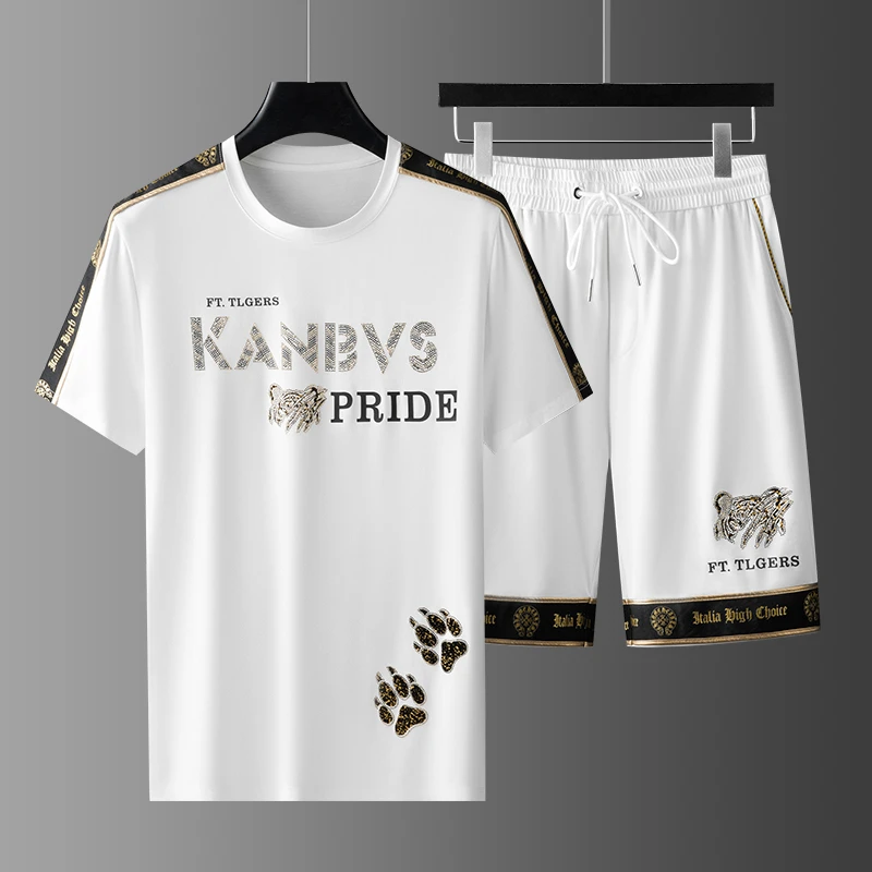 VENDAFONAT梵基弗奈轻奢短袖短裤男士套装高级休闲运动跑步套装