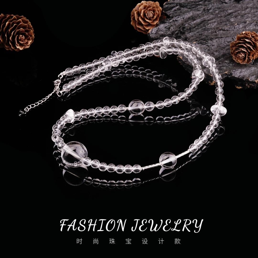 白水晶双ADIY项链