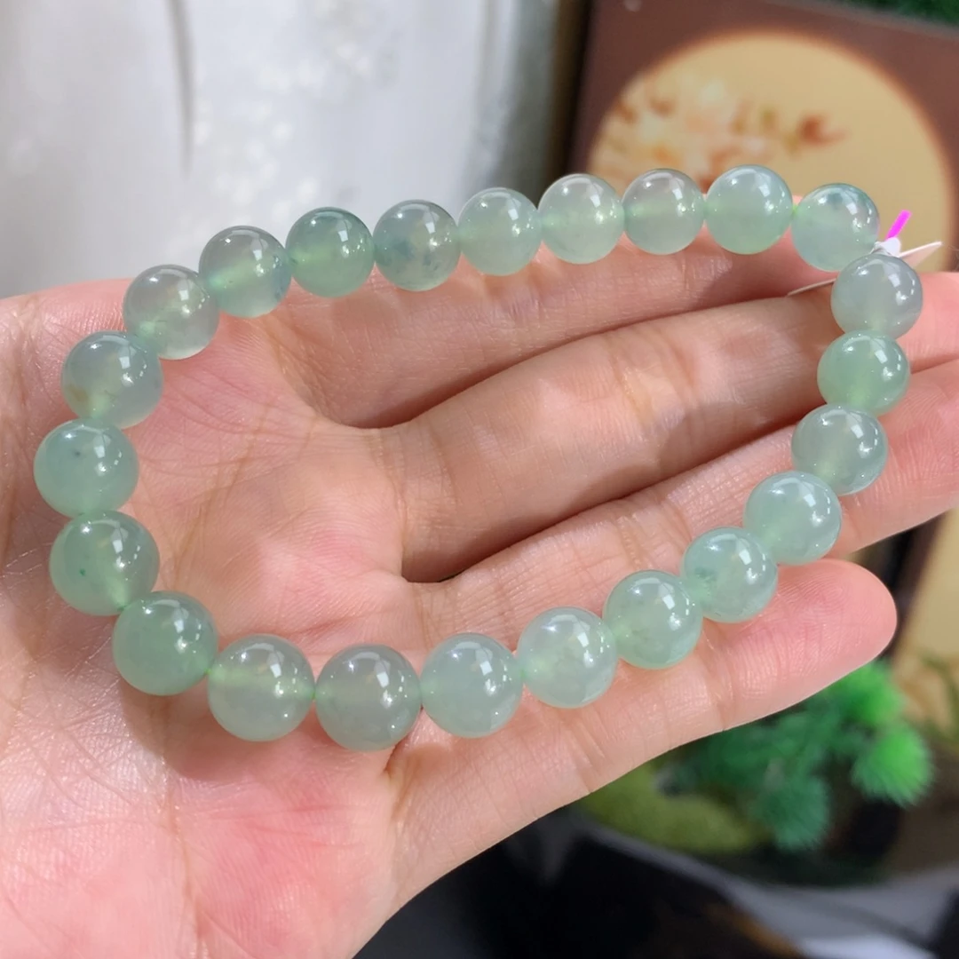 翡翠未镶嵌手串卡8冰胶晴手串