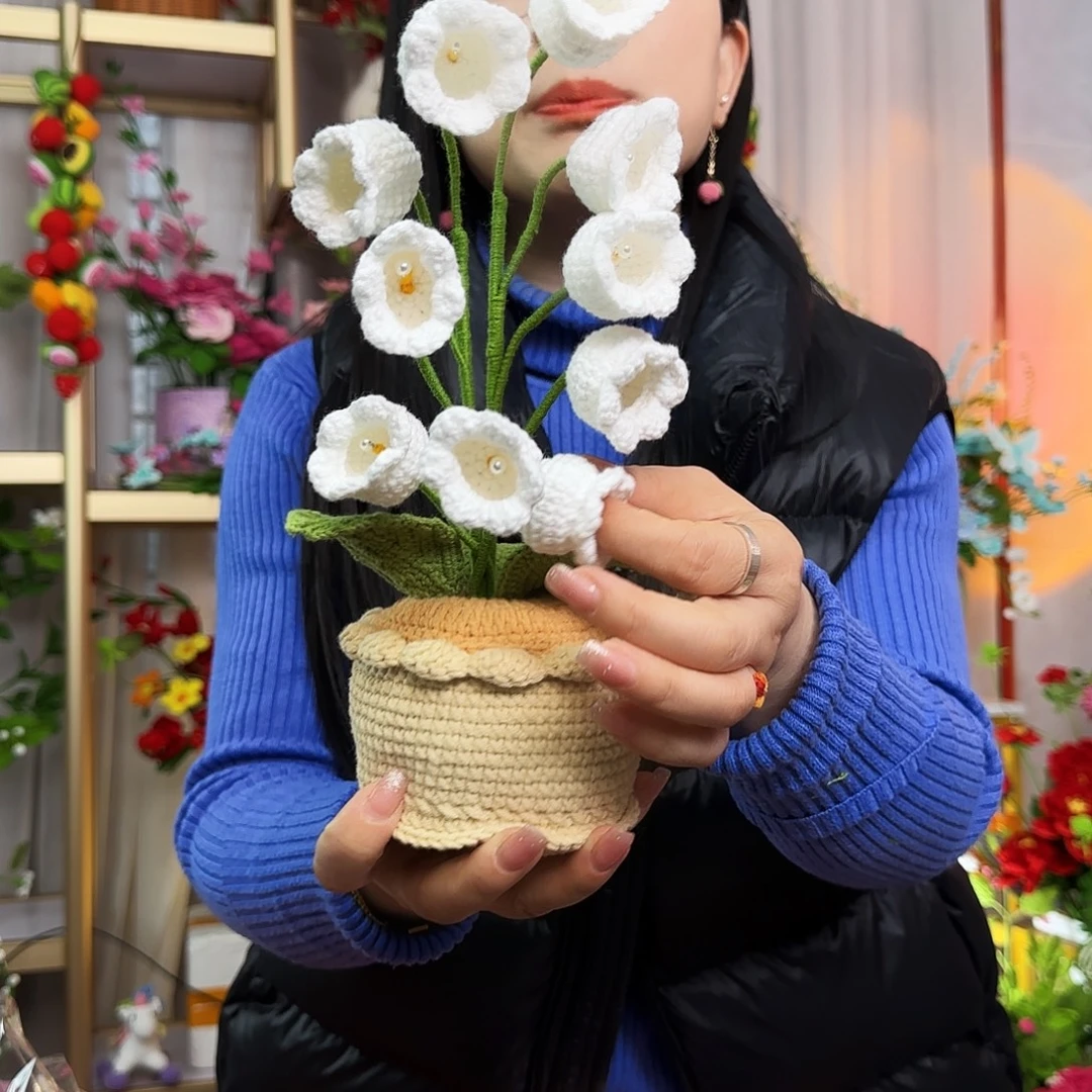 手工钩织设计盆栽