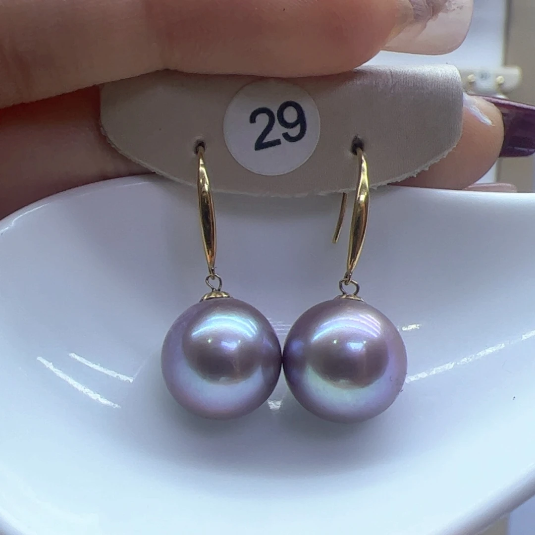 淡水珍珠耳饰18K金镶嵌