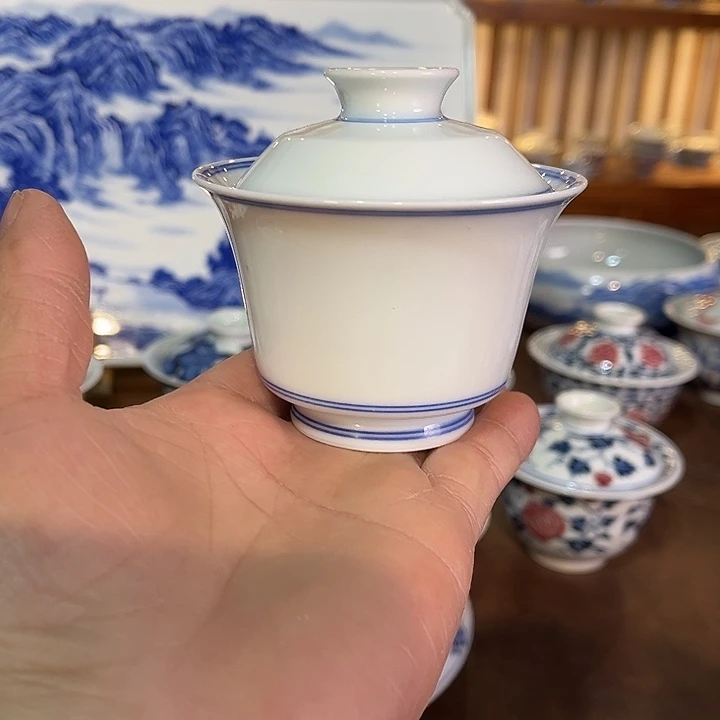 錡镇堂手工手绘盖碗