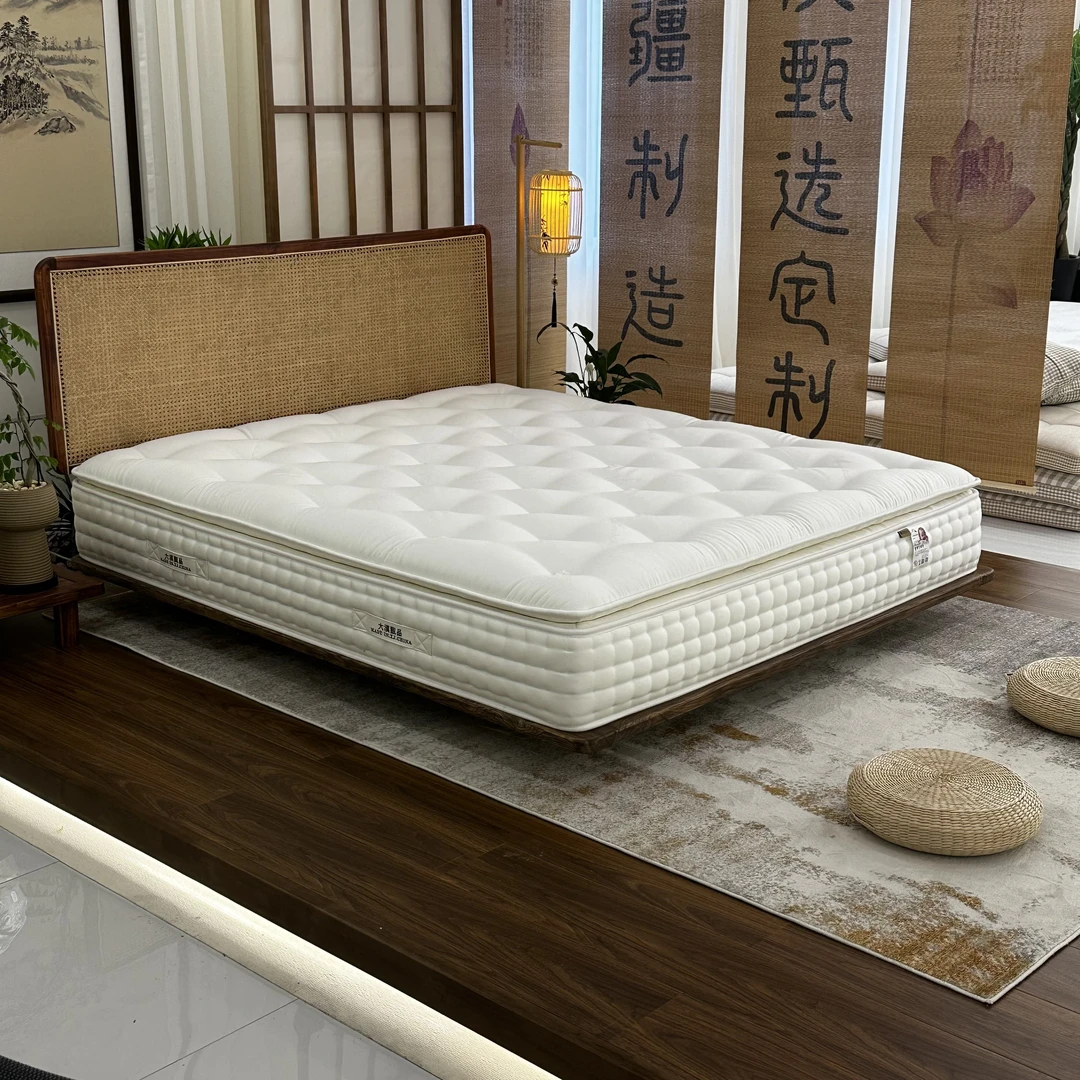 马尾毛梭织面料酒店睡感奶油风顶垫豪华透气独立马尾毛床垫