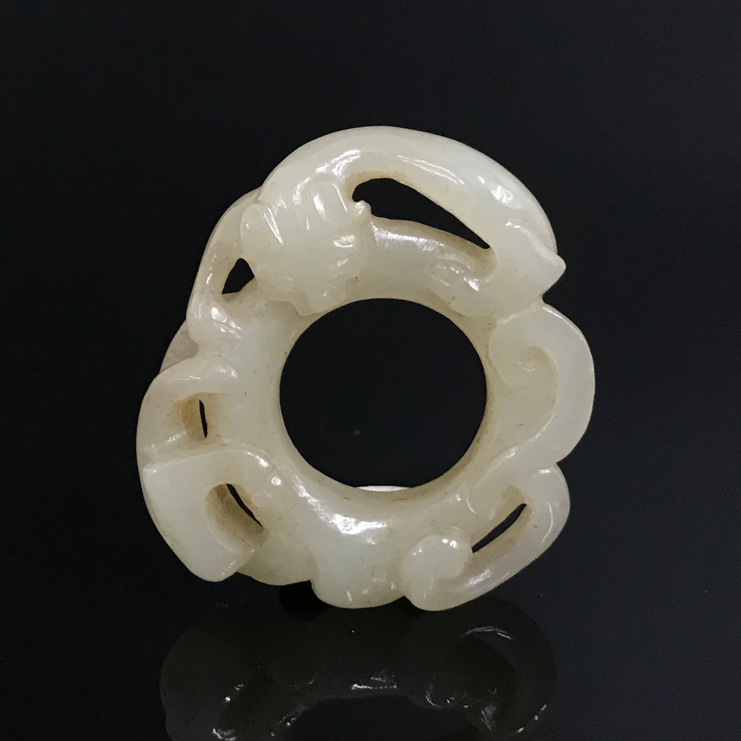 清代和田玉螭龙纹佩/532531/收藏/传承/【友谊文物商店】