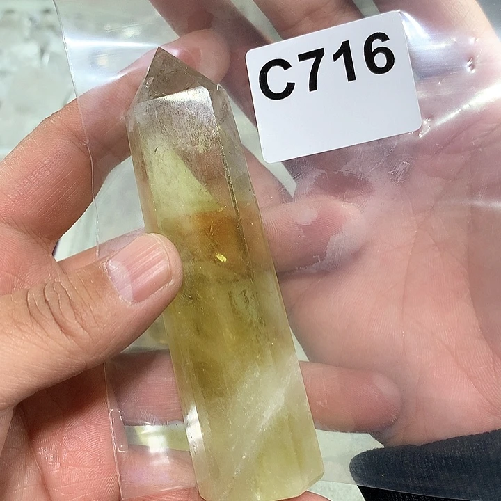 黄晶天然水晶柱子C716未镶嵌我****爹