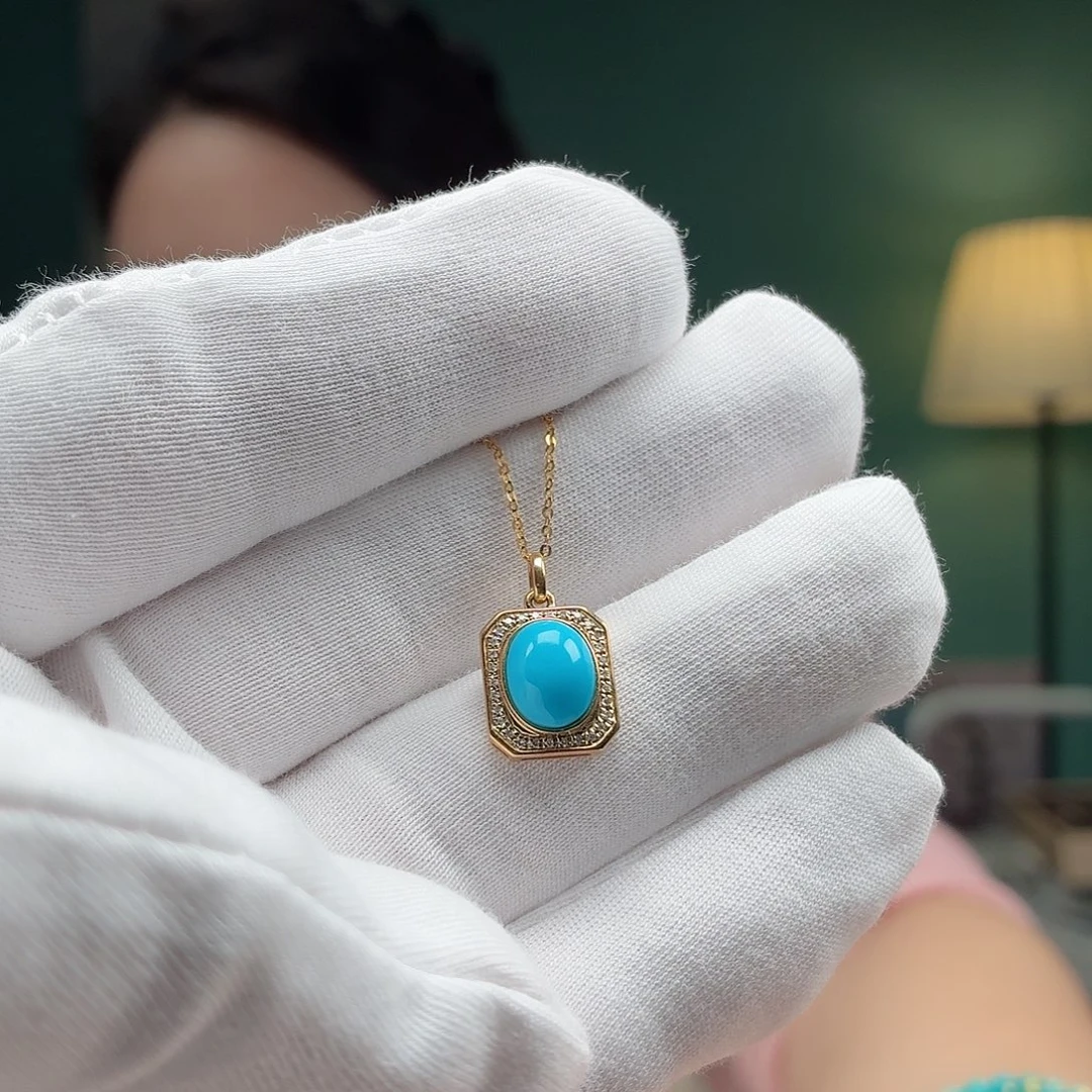 绿松石18K金镶嵌珠宝奇石