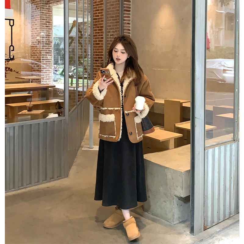 FUGUI RICH【双面穿】小个子外套女秋冬两面穿加厚外衣 26244MP8733