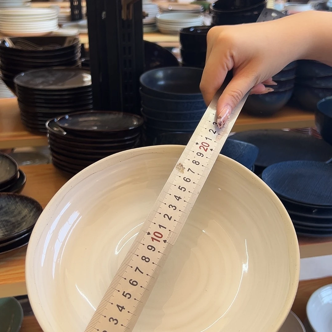 新骨瓷45微瑕8寸灰色螺旋纹深盘