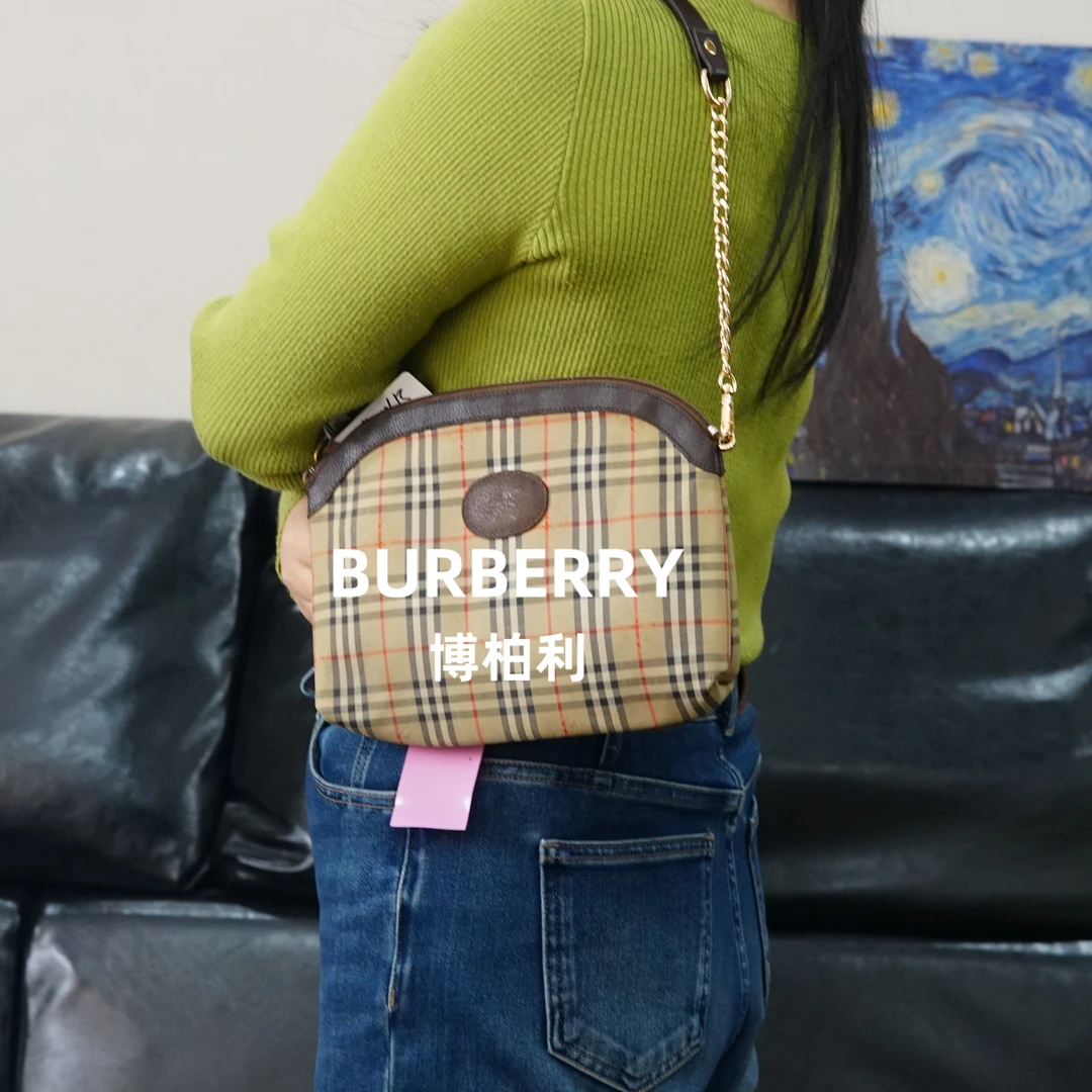 95新 BURBERRY/博柏利  巴宝莉/格纹单肩包/JJ12523489/3489
