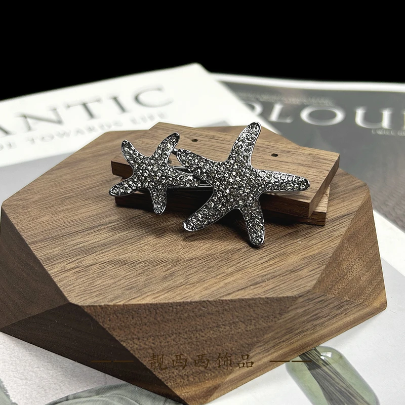 【LXX靓西西】281鸭嘴夹5.2厘米时尚海星灰钻碎发夹