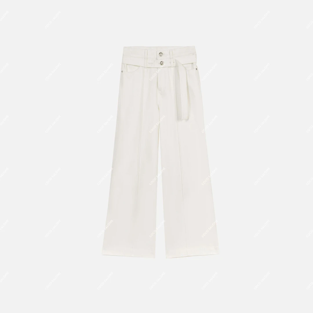 安安推荐【万能裤】天丝料带腰带立体剪裁微弹高腰长裤BL-83010