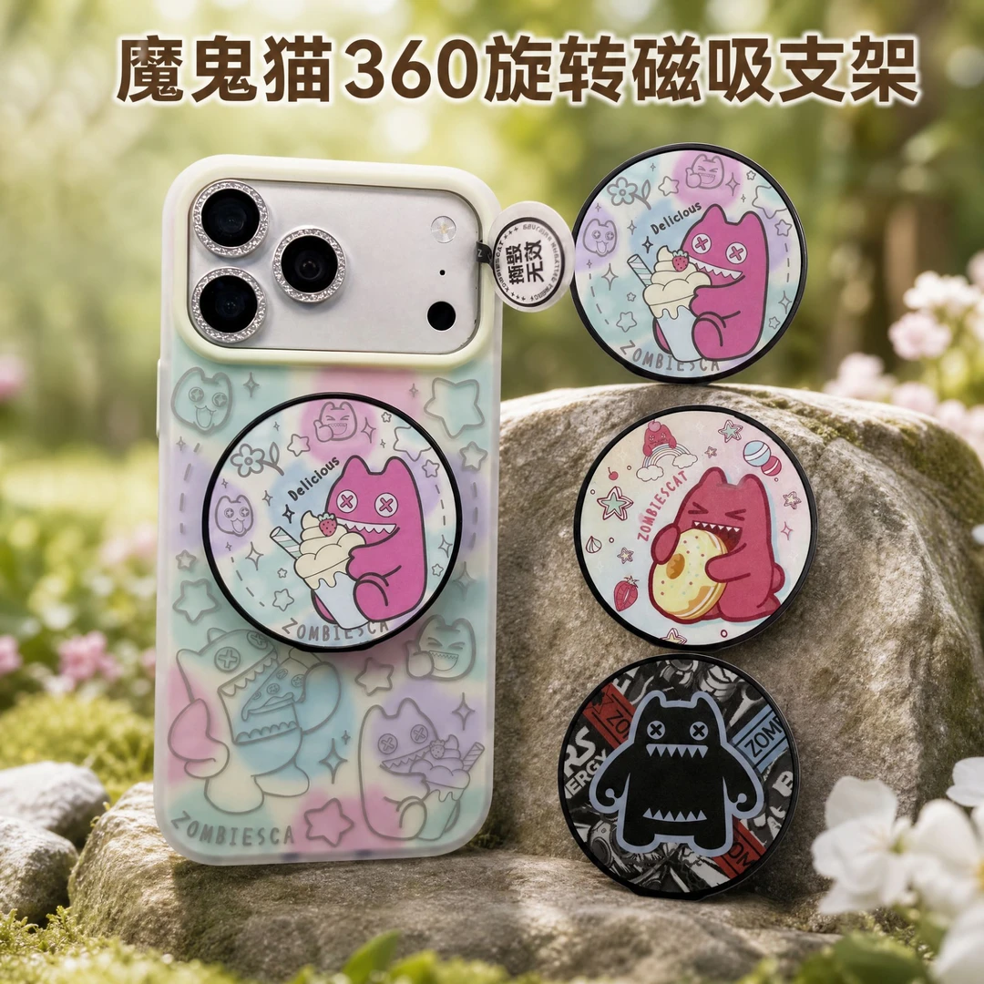 魔鬼猫磁吸支架可360度旋转