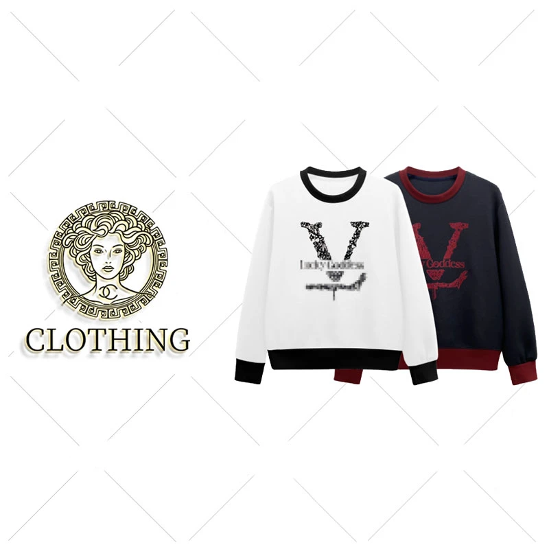 【CLOTHING/原创设计】68225#烫钻撞色拼接卫衣2025秋百搭潮流上衣