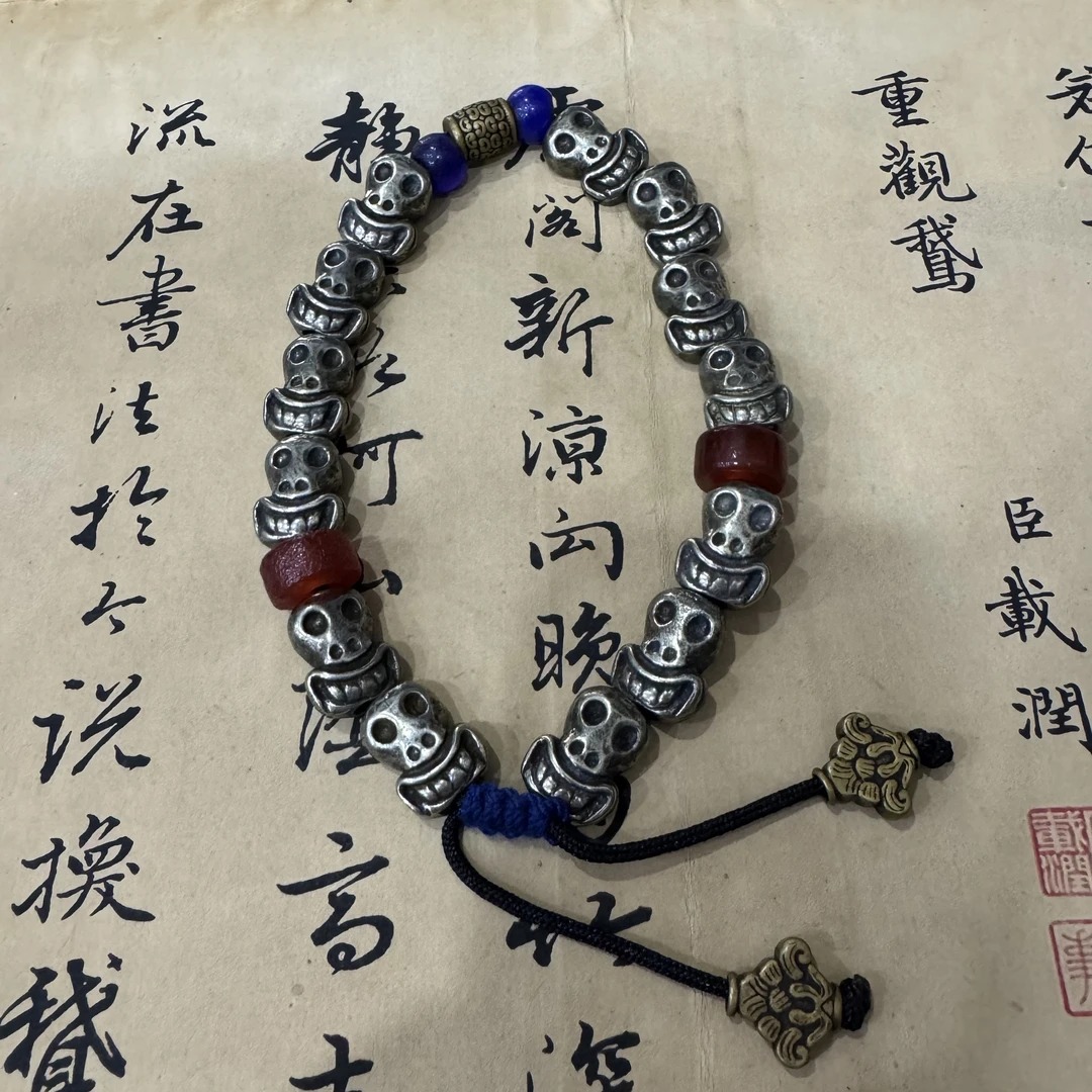 纯铜手链 白利玛铜骷髅头手链