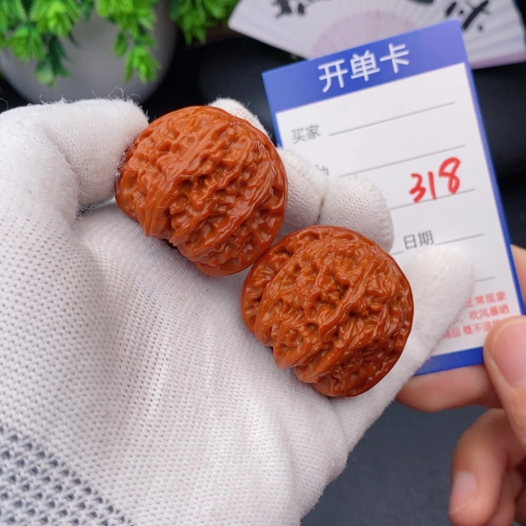 文玩核桃把件38球白318