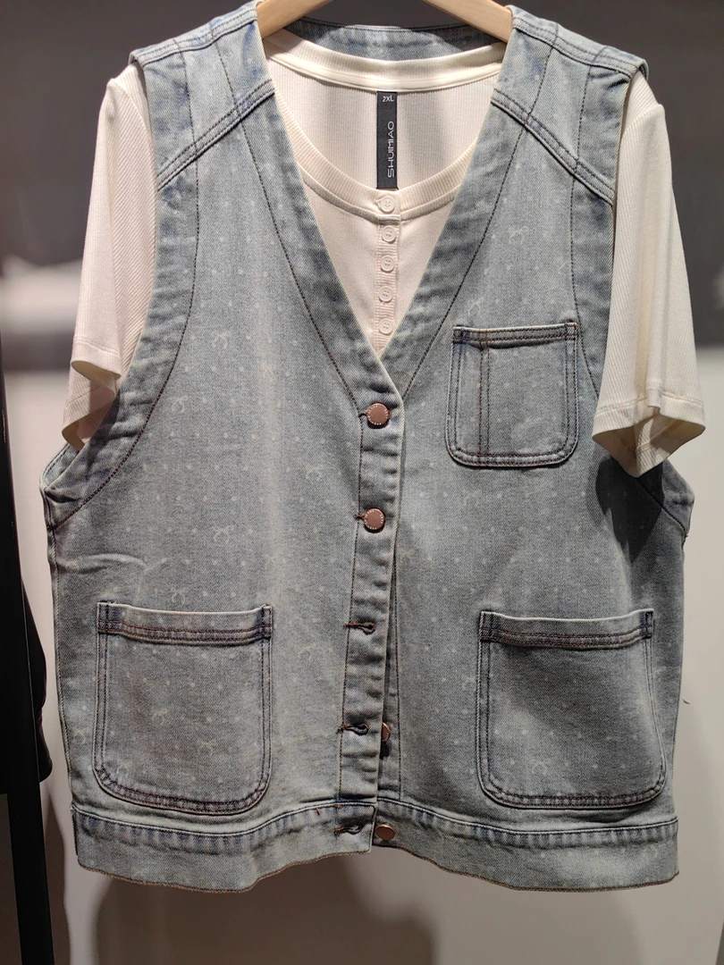 水淼2025春款牛仔马甲