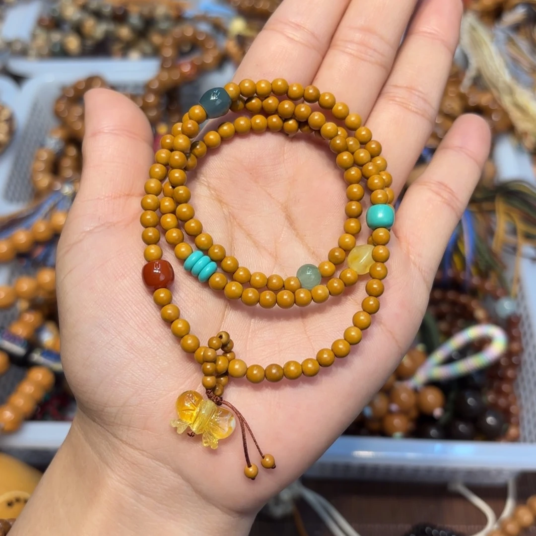 白玉菩提吊坠橄榄核三圈