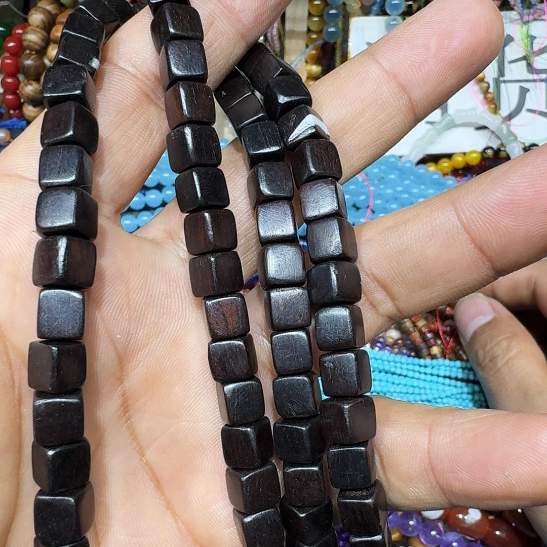 玛瑙/玉髓未镶嵌珠宝半成品紫光檀6.5x5.5mm一条