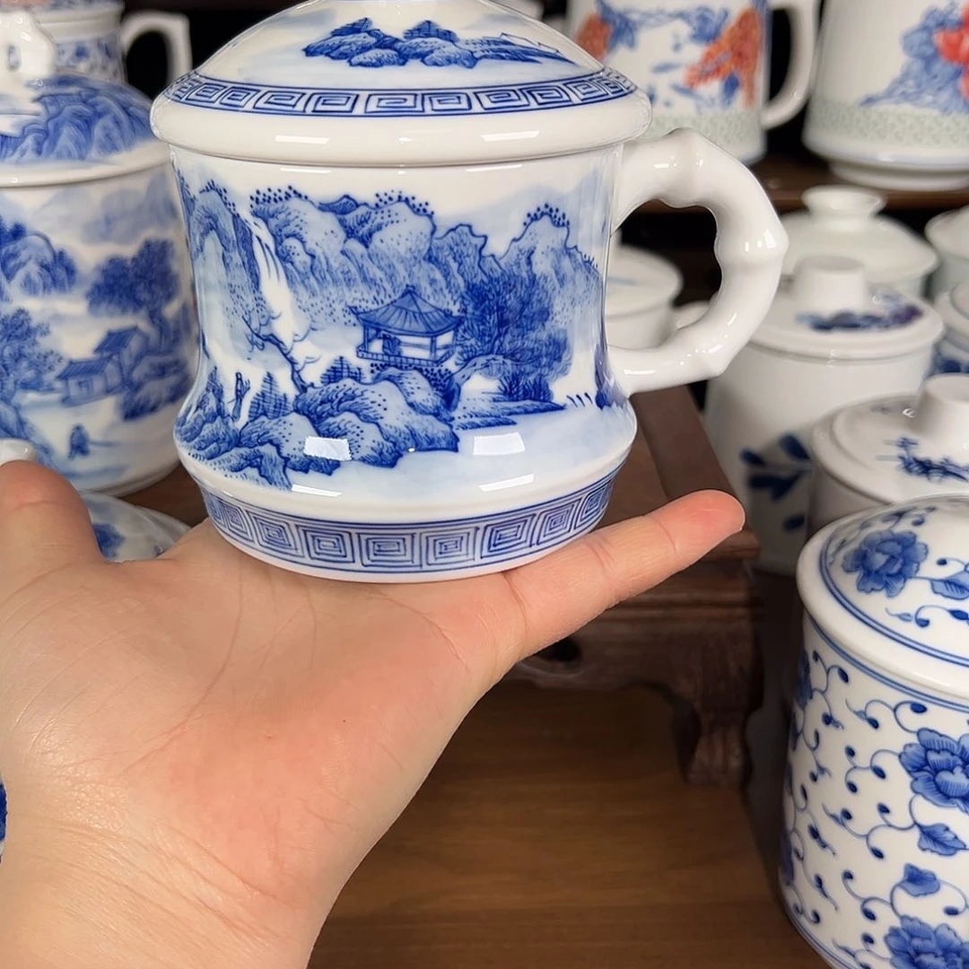 涛***旧景德镇高温陶瓷办公杯家用