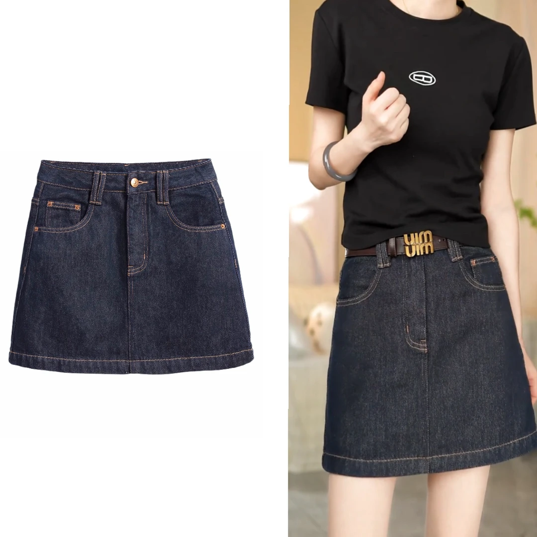 KK欧版 · 赤耳丹宁 ·莱赛尔有内衬四分牛仔裙裤显瘦百搭高腰