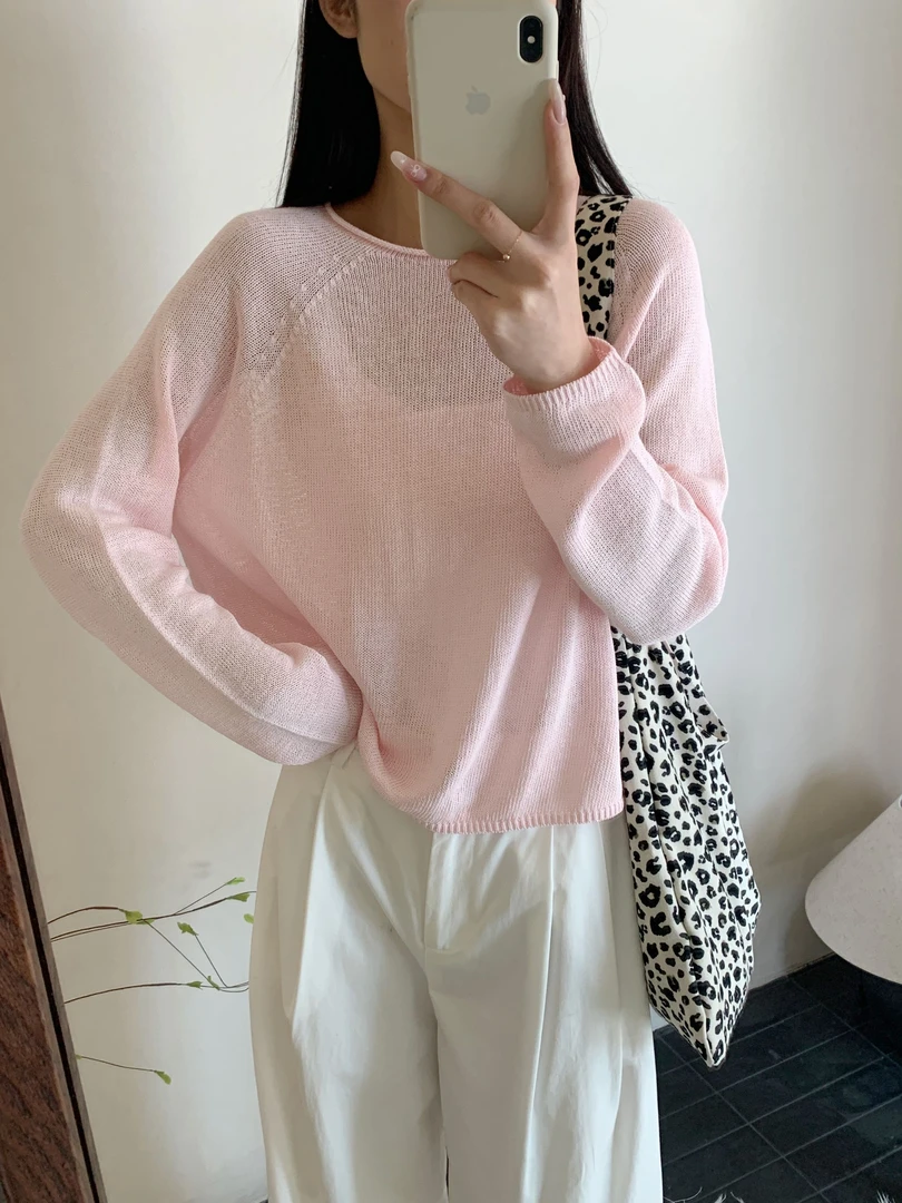 【潘潘.678873】2025年夏季时尚百搭和纸无缝一体针织衫