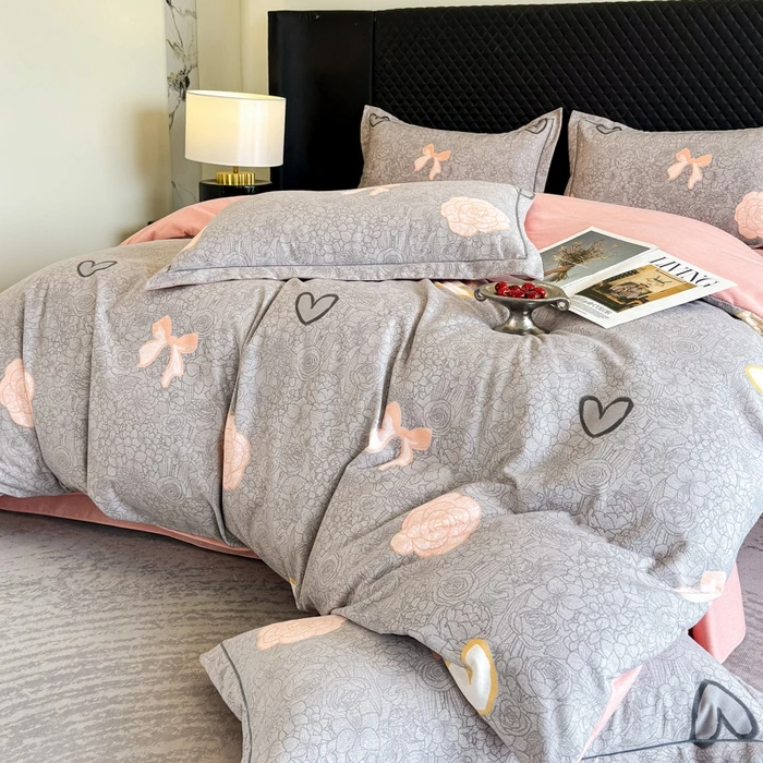 纯棉四件套加厚长绒棉斜纹棉磨毛床上用品四季可用轻奢大气套件