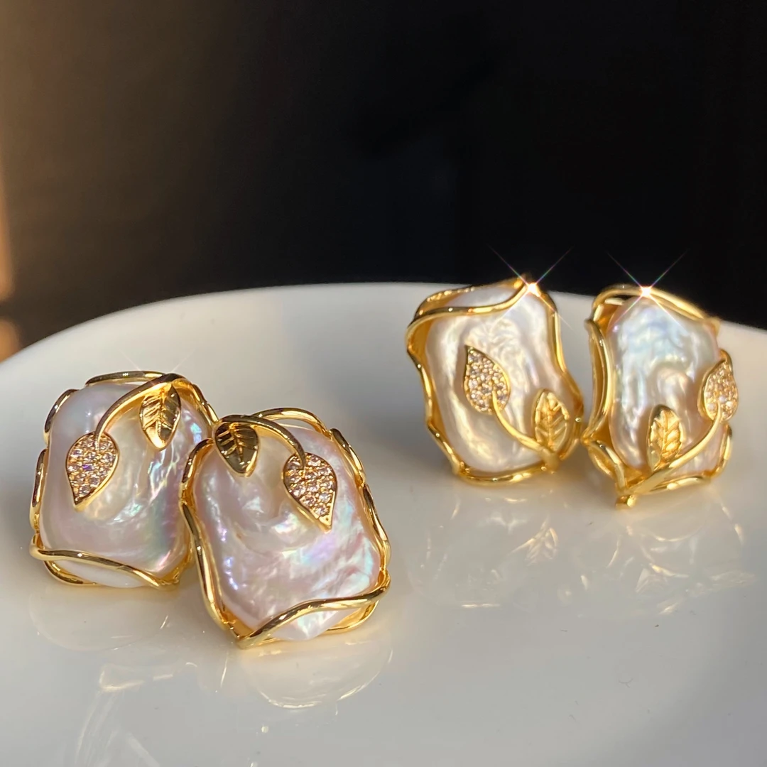 意大利工艺淡水珍珠巴洛克耳饰【多样性发一】【DS040】不退不换