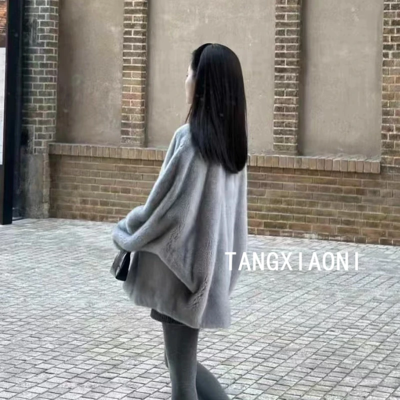 5店 【银蓝之梦】慵懒法式大草草皮一体外套潮牌女装